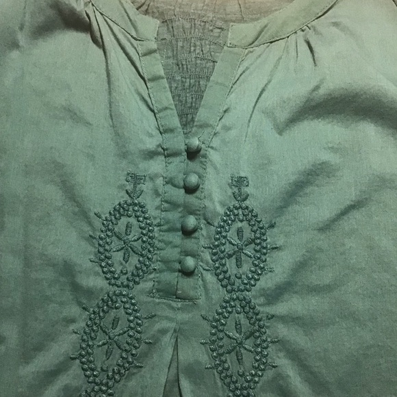 Nine West Vintage America Green Embroidered Top, Size M - Picture 4 of 12